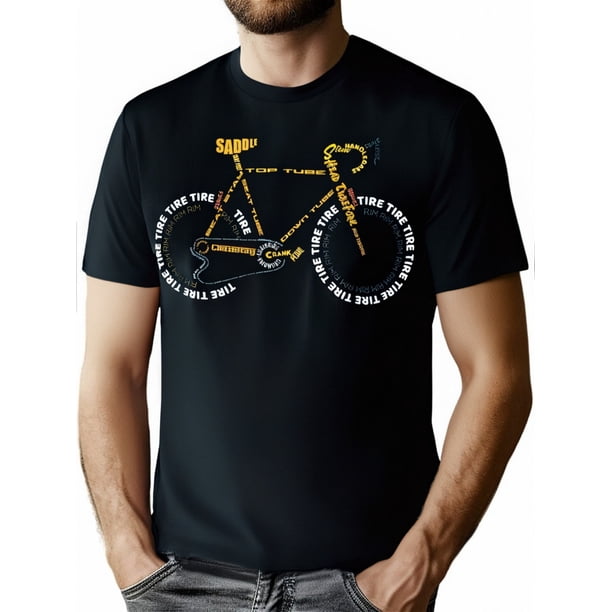 Camiseta de anatomía de la bicicleta. Camiseta de ciclismo: regalo para la vida. 220 g.