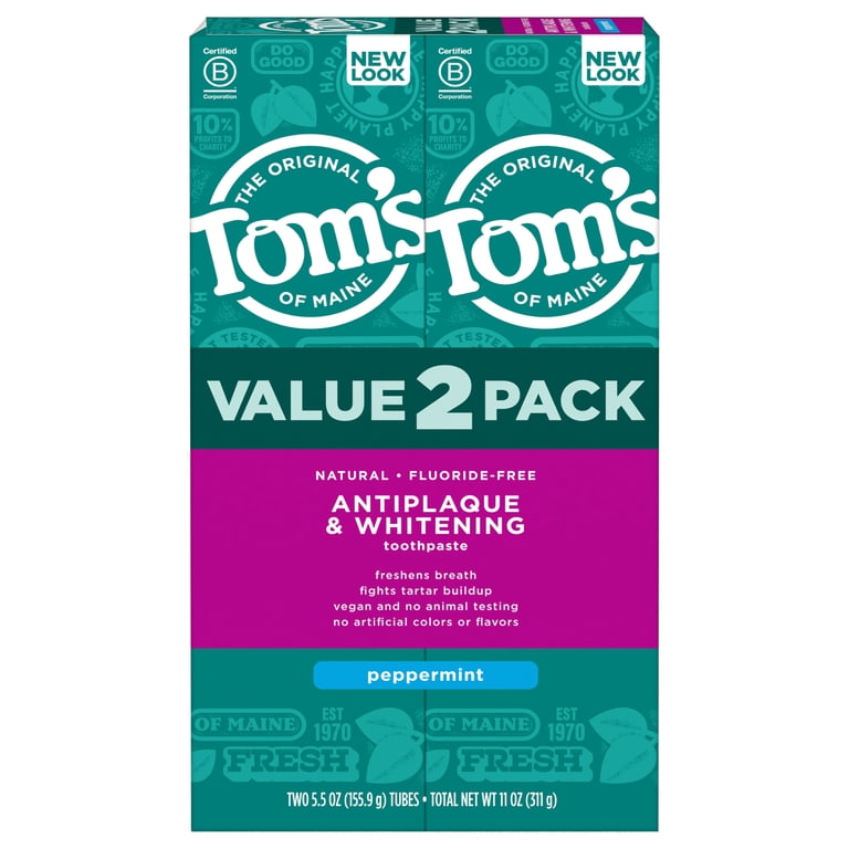 Tom's of Maine Antiplaque and Whitening Natural Toothpaste Peppermint | My Quick Buy