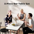 thumbnail image 3 of Industrial 5-Piece Bar Table Set with Stools - Cement Grey Kitchen Counter Height Set for Small Spaces, 43.3" Table & Comfortable PU Leather Seating, 3 of 7