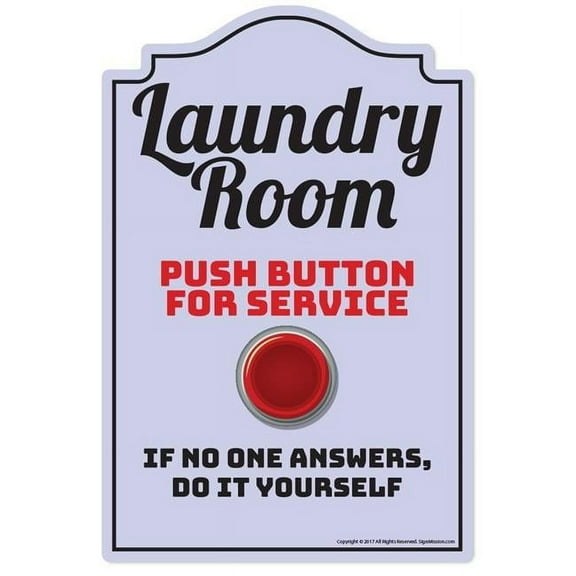 12 x 8 in. Novelty Sign - Laundry Room Decal
