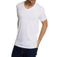 thumbnail image 2 of Bamboo basics Camiseta VELO, paquete de 2 - Camiseta interior, cuello en V, camiseta simple Blanco 2XL (XX-Large), 2 of 3