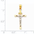 thumbnail image 2 of 14k Yellow and White Gold Two-tone INRI Crucifix Pendant Length 30mm, 2 of 2