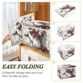 thumbnail image 4 of WOBOGO Burgundy Roses Large Collapsible Storage Box Flip Lid Fabric Decorative Organizer Container Basket with Handles 16.5×12.6×11.8in, 4 of 7