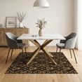 thumbnail image 3 of ODIKA 5'x7' Dark Brown Estate Geometric Washable Area Rug Vintage Art Botanical Motif With Intricate Triangular Border Easy Care, Non-Shedding, Pet Friendly, for Small Living Room, Bedroom, 3 of 7