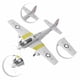 thumbnail image 2 of 1:48 de Modelo de Ensamblaje de para Adultos Gris claro Sunnimix Aeronave en miniatura, 2 of 2
