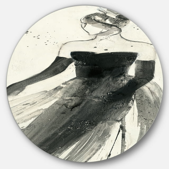 Designart 'Glam Dancing II' Art Mural Cercle en Métal - Disque de 36