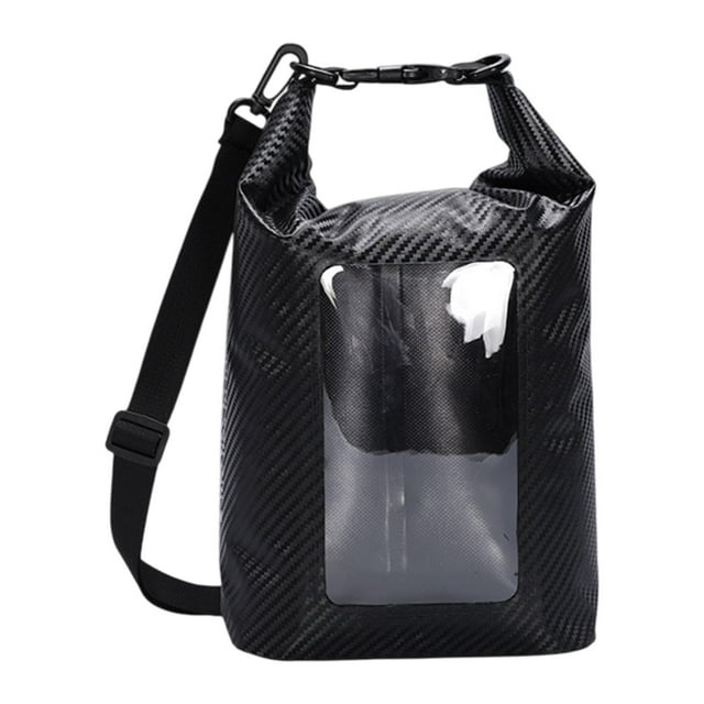 Funda impermeable para teléfono, bolsa seca de 5 l, bolsa flotante para kayak, bolsa para deportes al aire libre, rollo hermético Negro