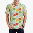 thumbnail image 2 of Balery Colorful Ping Pong Rackets1 Printed Men’s Short Sleeve Polo Shirt, Midweight Men's Shirt,Golf Polo shirts -3X-Large, 2 of 8
