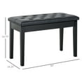 thumbnail image 4 of Black Duet Piano Chair With Faux Leather Cushioning And Wooden Frame Bench Upholstery Robust Base - For Duets, 4 of 5