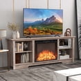 thumbnail image 2 of Costway 70" TV Stand avec Cheminée Électrique 26" Insert Télécommande pour 75" TV Gris, 2 of 7
