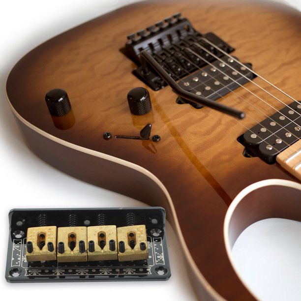 AURARMLET Para Guitarra Eléctrica Cuatro Cuerdas Color Negro Fácil Instalación Con Tornillos Y Llave