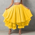 thumbnail image 2 of Easter Carnival Elegant Flowy Chiffon Tiered High Slit Belly Dance Performance Wrap Skirt For Carnival Shows And Stage, 2 of 5
