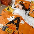 thumbnail image 6 of Homewish Halloween ABC Print A 7-Piece Twin Bedding,Cartoon Pumpkin Lantern Bedding Comforter Set,Halloween Reversible, 6 of 8