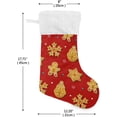 thumbnail image 2 of Coolnut Christmas Stockings Christmas Gingerbread Cookies Red , 1 Pack 17.7" Xmas Fireplace Santa Socks Christmas Tree Hanging Stockings Decoration for Christmas Holiday Xmas Gift, 2 of 6
