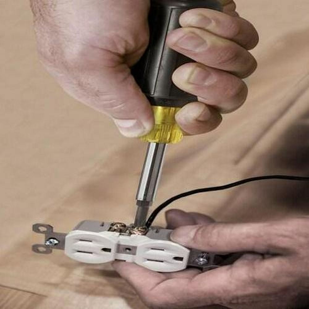 Klein Tools Multi-Bit Screwdriver / Nut Driver, 11-in-1, 8 Tips (Phillips, Slotted, Torx, Square), Cushion Grip