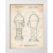 Borders, Cole 15x18 White Modern Wood Framed Museum Art Print Titled - PP864-Vintage Parchment Gumball Machine Poster