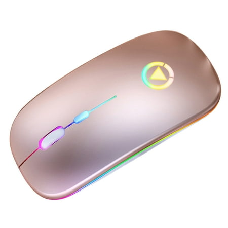 OUTAD Wireless Silent Computer Mouse Rechargeable Portable Mouse PC Laptop Mouse Rose Gold