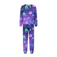 thumbnail image 6 of Matching Halloween Pajamas Set for Whole Family, Breathable Long Sleeve Halloween Family Pajamas with Green Ghost Pumpkin Print, Fun Family Halloween Pajama Set Party, 6 of 6