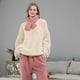 thumbnail image 4 of Pijamas de lana de coral de gran tamaño para mujer, pijamas de mujer de manga larga de otoño e invierno, ropa para el hogar, 4 of 6