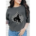 thumbnail image 5 of Stylish Women's Western Graphic Tee with Unique Check Spades Print | [ZhiHiMeRi] | (US 4-6)S, 5 of 10