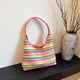 thumbnail image 3 of Bolsos Mano Cgtredaw Con Cierre Cerrojo A Rayas para Mujer Bolso Tejido Fiesta Y, 3 of 9