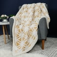 thumbnail image 2 of PiccoCasa Sherpa Blanket Soft Reversible Snowflake Twin Blanket for Sofa Couch Bed(Yellow ,60" x 80"), 2 of 6