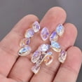 thumbnail image 5 of U8MO 10pcs 11x6mm Leaf Petal Crystal Lampwork Glass Loose Beads Top Drilled Pendants-Light Violet, 5 of 6