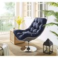 thumbnail image 2 of Modway Brighton Wicker Rattan Patio Swivel Lounge Chair in Light Gray and Navy, 2 of 6