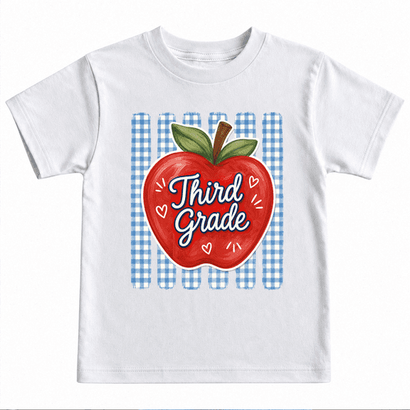 Godmerch Third Grade Shirt for Kids Cute Apple Back to School Graphic T Shirt