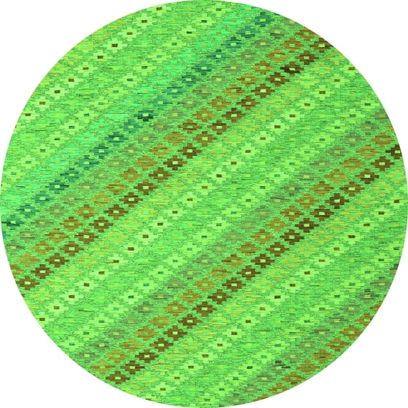 Ahgly Company Indoor Round Southwestern Green Country Area Rugs, 5' Round