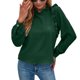 thumbnail image 1 of Blusa informal de manga larga con adornos de volantes, decoración con abertura en la espalda, holgada, con gemelos, blusa de manga larga para mujer, verde, M, 1 of 6