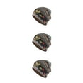 thumbnail image 2 of Maytalsory Bonnet Ethnique Style Hijab Imprimé Floral Coloré Turban Réglable Protection des Oreilles Accessoires de Style Bonnet Noir Floral 3Set, 2 of 6