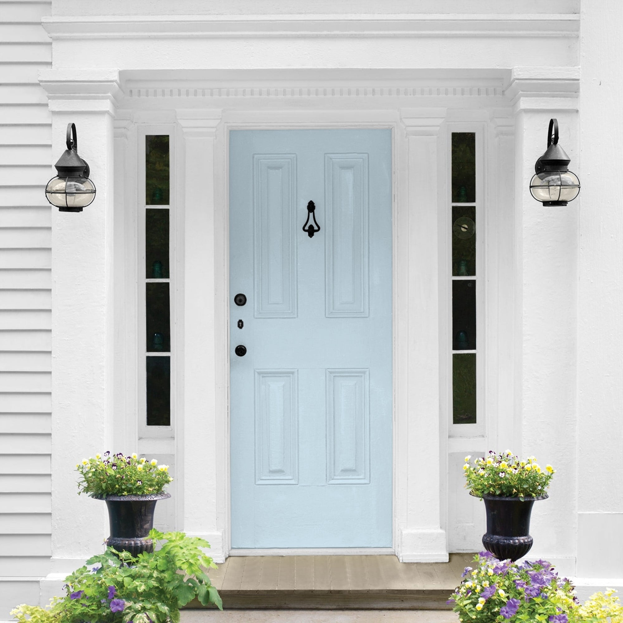 Glidden HEP Blue Pearl / Blue Semi-Gloss Exterior Paint with Primer, 1 Gallon