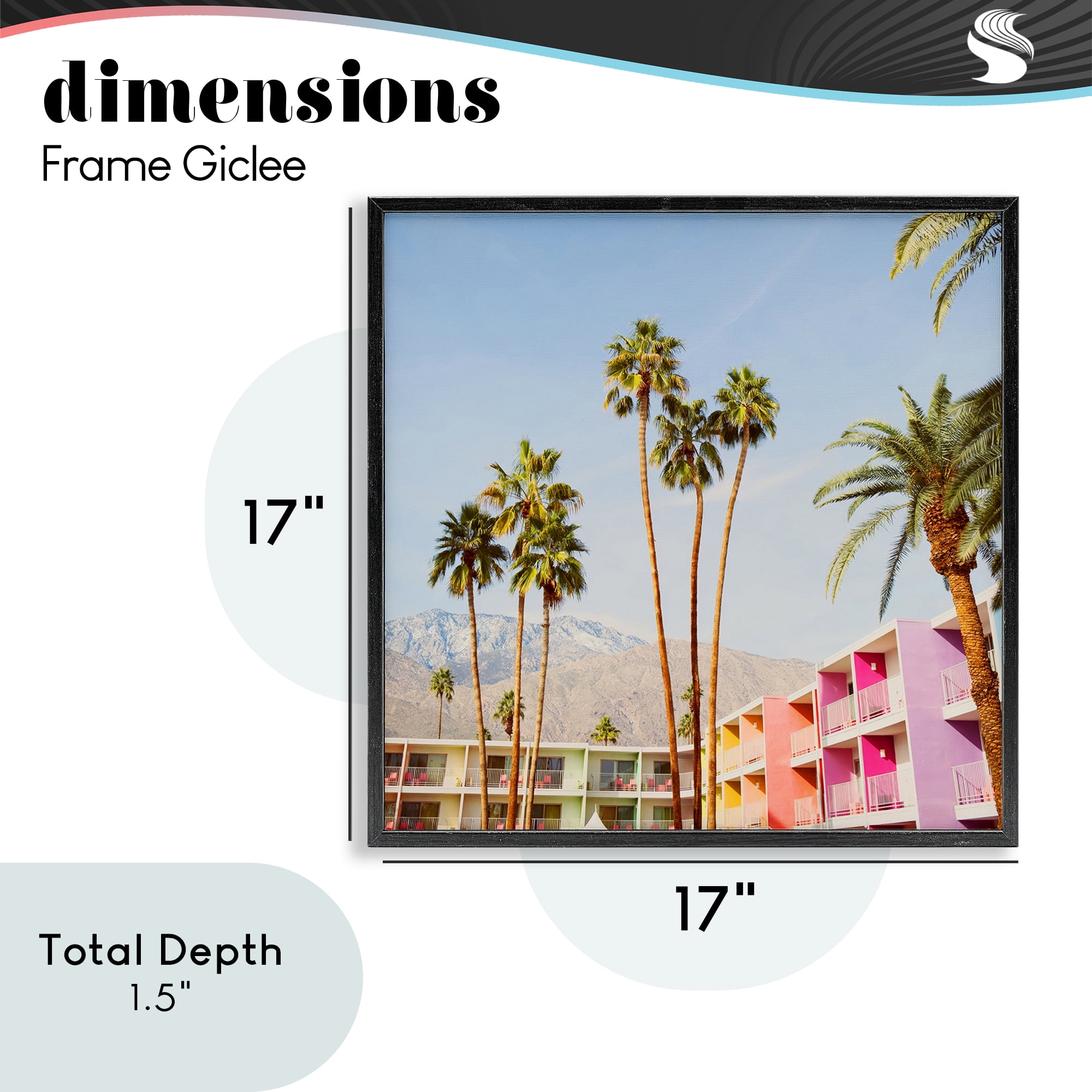 Looming Palms over Resort Black Framed Giclee Art, design by LISH Creative