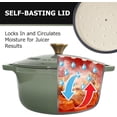thumbnail image 3 of MÜELLERHOME - Horno holandés de hierro fundido esmaltado de 4.5 cuartos para hornear pan de masa mad, 3 of 5