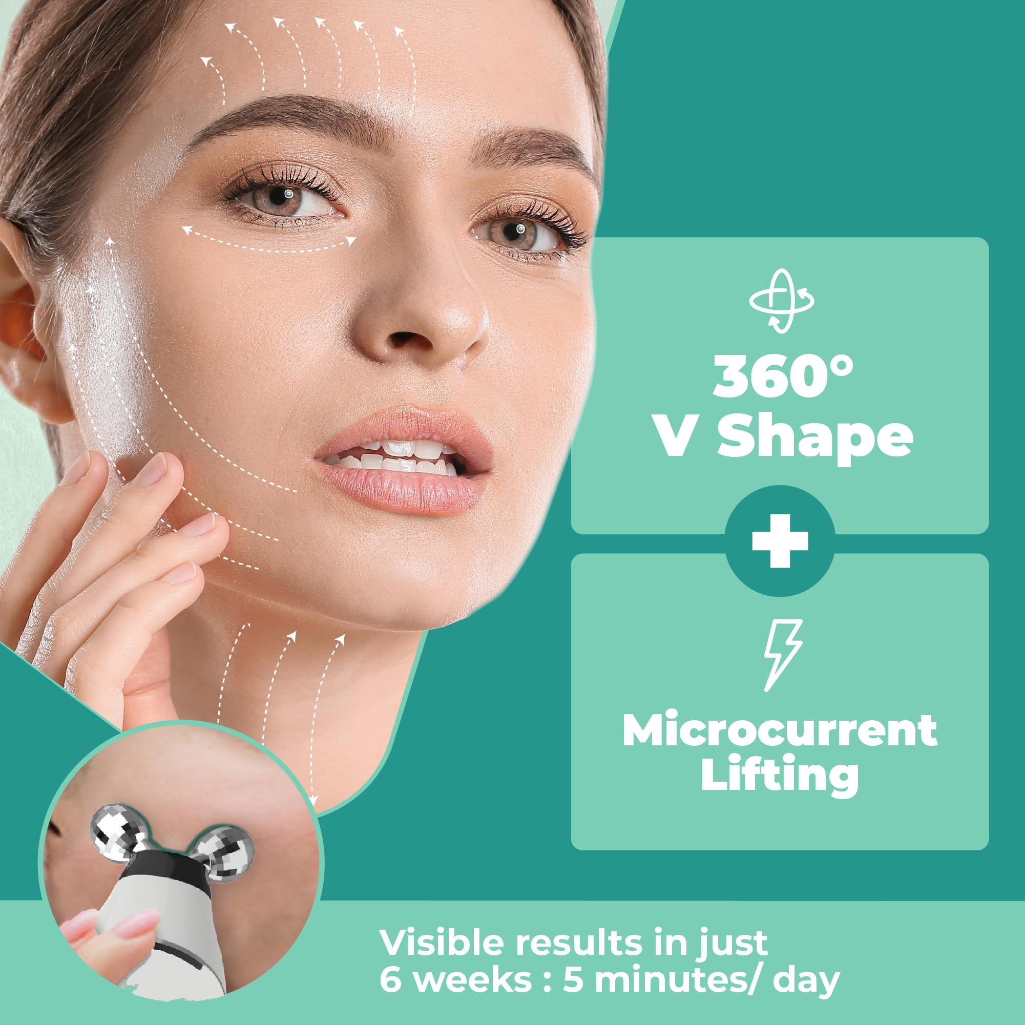Balomy Microcurrent Facial Device, Face Massager, Face Sculpting Tool for Skin Care, Wrinkle Removal, Anti Aging, Skin Rejuvenation