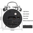 thumbnail image 3 of 4-Inch Retro Twin Bell Analog Alarm Clock with Backlight, Silent Non-Ticking for Heavy Sleepers (Adults & Kids), Europe-Friendly, 3 of 5