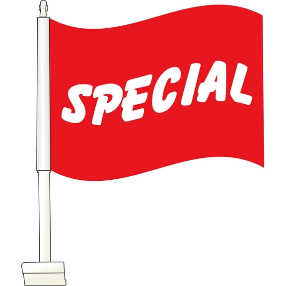 SSWBasics Window Clip On Flag - "Special" - 14 3/4"W x 11"H - Set of 2