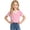 Pink, variant on Girls T Shirt Ringer V-Neck Short Sleeve Basic Summer Tees Two-Tone Preppy Casual (7-16y)