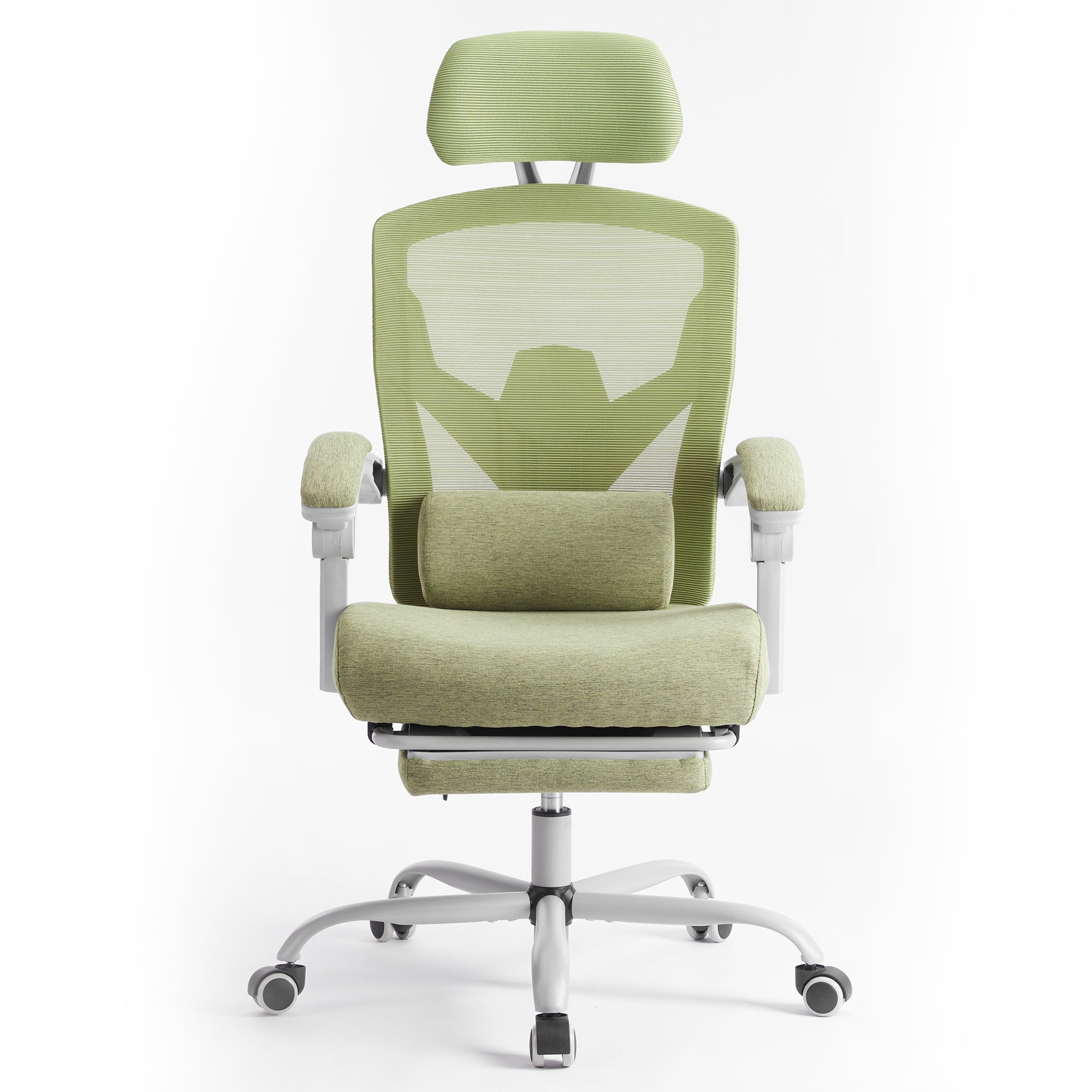 CONCETTA Ergonomic High Back Mesh Office Chair with Headrest, Footrest, Armrests for Adults, Green