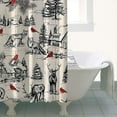 thumbnail image 4 of Beige Christmas Winter Scene Pattern Shower Curtain 36"x72" ,Bathroom Decorative Shower Curtains Set with 12 Hooks,Modern Waterproof Washable Shower Curtain, 4 of 6