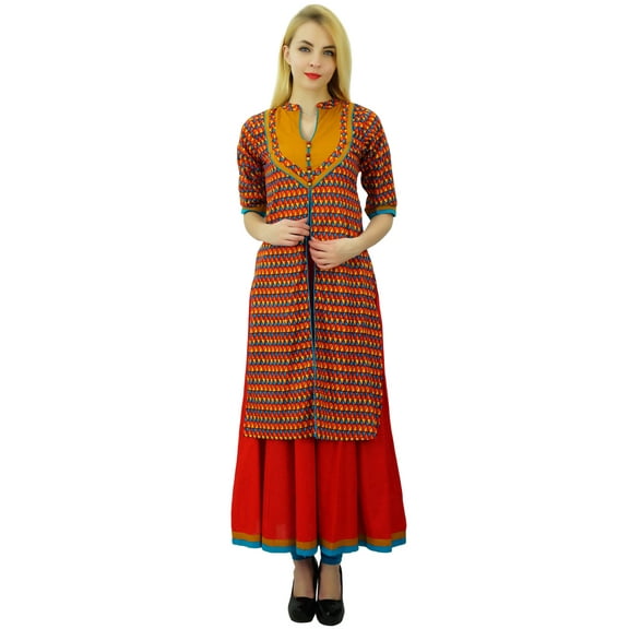 Phagun Ethnic Women Cotton Kurta Geometric Print Kurti Designer Casual Dress