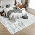 thumbnail image 4 of Garvee 8x10 Modern Abstract Area Rug Striped Print Carpet, Machine Washable Rug with Non-Slip Backing Stain-Resistant Soft Rugs Low-Pile Floor Cover for Living Room Bedroom Home Office, Gray, 4 of 8