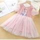 thumbnail image 1 of Ropa para niñas pequeñas, vestido de fiesta de cumpleaños, nuevo estilo, vestido con patrón de Elsa de dibujos animados, vestido de tutú de malla con mangas abullonadas y lazo blanco 1-7Y2T Gao Jinjia LED, 1 of 2