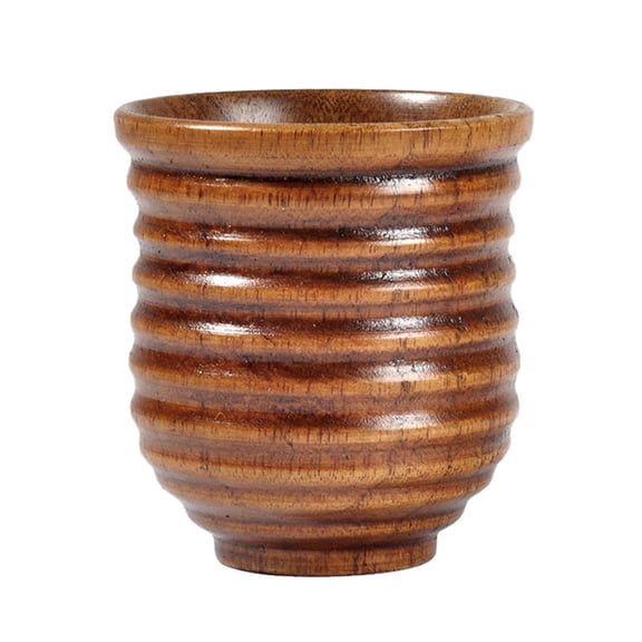 2.5 Oz Handmade Wooden Coffee Mug, Natural Jujube Wood Tea Cup for Beer Juice Milk, Vintage Log Color Drinkware, 2.5" Diameter, A Wooden Teacup