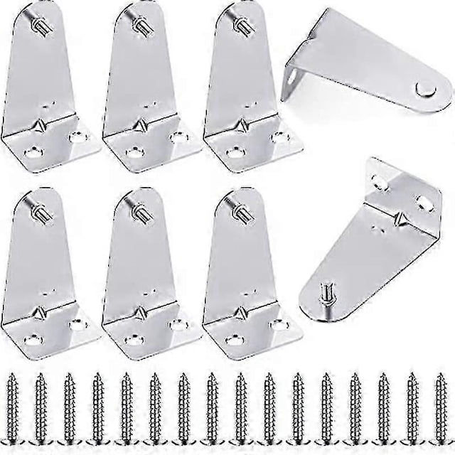Soportes metálicos de repuesto para persianas plateadas con tornillos y soporte horizontal para persianas.