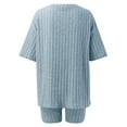 thumbnail image 5 of WAYUTE Short Sets Women 2 Piece Outfits Oversized Short Sleeve Casual Solid Color Summer Shorts and Tops Travel Vacation Matching Clothing, 5 of 5