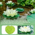 thumbnail image 5 of Duslogis 12 Pcs Artificial Floating Pool Flowers,4in Fake Water Lily Pads Flowers, Lotus Flower Floating Pool Decorations, White, 5 of 7