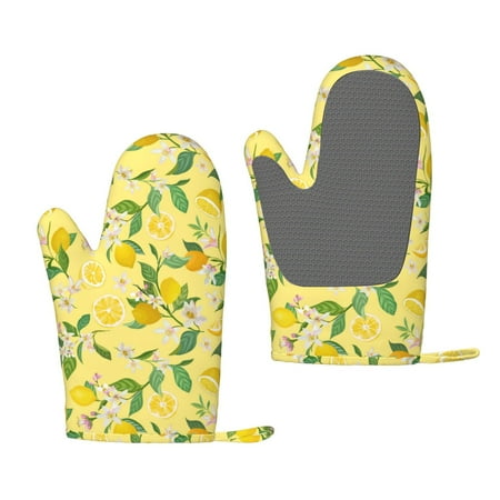 

Lukts Lemon (2) for Silicone Anti-Scalding Gloves Kitchen Lanyard Gloves for Grilling Baking Cooking