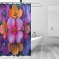 thumbnail image 2 of Yayeee Shower Curtain with Hooks 72"x72" Waterproof Fabric Bathroom Hanging Decor, Large Purple Flowers, 2 of 5